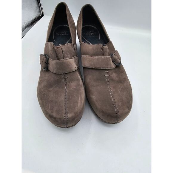 DANSKO brown Suede Buckle Slip On Clogs 40 - Picture 2 of 9